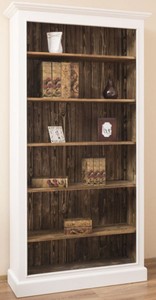 Casa Padrino country style bookcase white / brown 110 x 39 x H. 210 cm - Solid wood cabinet - Shelf cabinet - Living room cabinet - Office cabinet - Country Style Furniture Casa Padrino country style bookcase white / brown 110 x 39 x H. 210 cm - Solid wood cabinet - Shelf cabinet - Living room cabinet - Office cabinet - Country Style Furniture