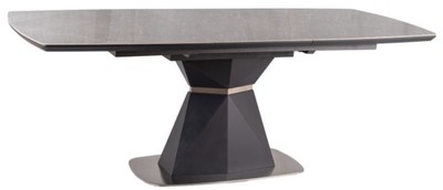Casa Padrino tavolo da pranzo di lusso grigio / antracite opaco 160-210 x 90 x A. 76 cm - Tavolo da pranzo moderno allungabile con piatti in ceramica effetto marmo - Mobili per sala da pranzo di lusso