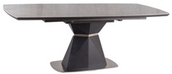 Casa Padrino mesa de comedor de lujo gris / antracita mate 160-210 x 90 x A. 76 cm - Mesa de comedor moderna extensible con placas de cerámica en aspecto mármol - Muebles de comedor de lujo