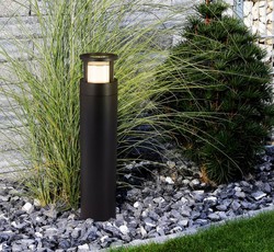 Casa Padrino LED outdoor lamp black Ø 10.8 x H. 50 cm - Weatherproof garden light - Patio light - Modern garden & patio lighting