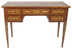 Casa Padrino baroque desk brown / gold 120 x 60 x H. 80 cm - Handcrafted solid wood office table with 5 drawers - Office Furniture in Baroque Style