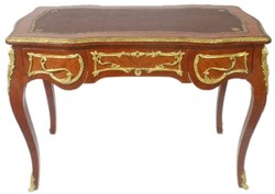 Casa Padrino bureau baroque marron / or - Table de bureau fait main en bois massif avec 3 tiroirs - Mobilier de Bureau de Style Baroque