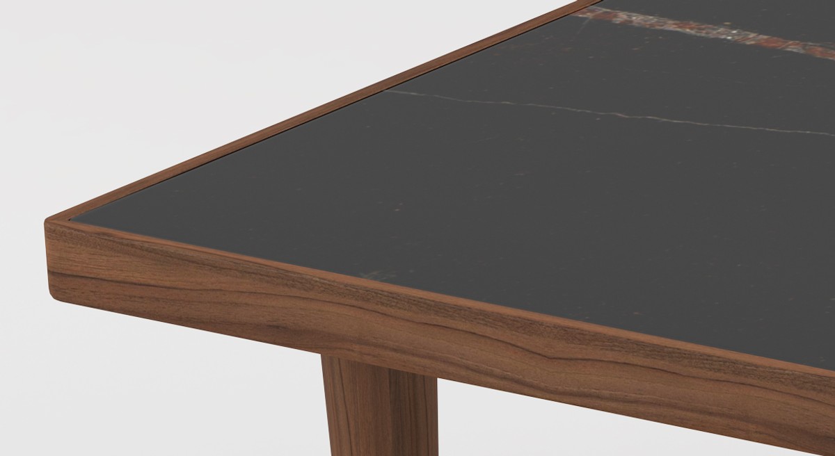 Casa Padrino table basse de luxe marron / noir 130 x 70 x H. 45 cm - Table de salon rectangulaire moderne en bois massif avec plateau en marbre - Meubles de Luxe Casa Padrino table basse de luxe marron / noir 130 x 70 x H. 45 cm - Table de salon rectangulaire moderne en bois massif avec plateau en marbre - Meubles de Luxe