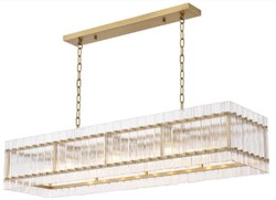 Luxus Kronleuchter Messingfarben, Rechteckiger Kronleuchter Messingfarben, Designer Kronleuchter Messingfarben, Luxury Chandelier Brass, Rectangular Chandelier Brass, Designer Chandelier Brass