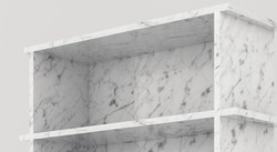 Casa Padrino cabinet mensola di lusso in marmo bianco 100 x 32 x A. 140 cm - Armadio in Marmo di Carrara con 3 Ripiani - Armadio Soggiorno - Armadio Ufficio - Mobili in Marmo di Lusso
