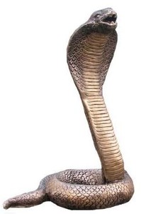 Casa Padrino figure décorative cobra serpent or antique H. 30 cm - Décoration sculpture - Décoration de salon - Décoration de bureau - Accessoires de Décoration