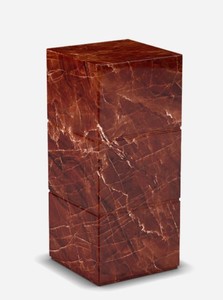 Casa Padrino tavolino di lusso in marmo Travertino rosso 30 x 30 x A. 70 cm - Mobili per soggiorno - Mobili in marmo - Collezione di Lusso