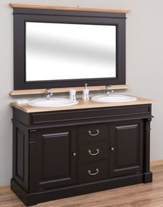 Landhausstil Badezimmer Set, Landhausstil Doppelwaschtisch mit Wandspiegel, Country Style Bathroom Set, Country Style Double Washstand with Wall Mirror