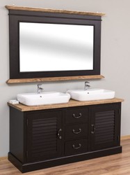 Landhausstil Badezimmer Set, Landhausstil Doppelwaschtisch mit Wandspiegel, Country Style Bathroom Set, Country Style Double Washstand with Wall Mirror