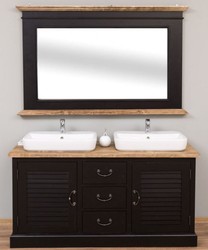 Landhausstil Badezimmer Set, Landhausstil Doppelwaschtisch mit Wandspiegel, Country Style Bathroom Set, Country Style Double Washstand with Wall Mirror