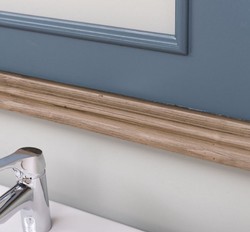 Casa Padrino ensemble de salle de bain de style champêtre bleu / marron - 1 armoire lavabo double et 1 miroir mural - Meubles de Salle de Bain de Style Champêtre 