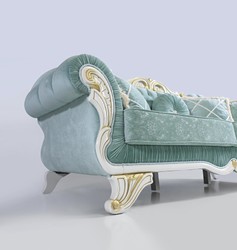 Casa Padrino ensemble de salon baroque vert clair / blanc / or - 2 Canapés et 2 Fauteuils et 1 Table Basse - Mobilier de salon de style baroque noble Casa Padrino ensemble de salon baroque vert clair / blanc / or - 2 Canapés et 2 Fauteuils et 1 Table Basse - Mobilier de salon de style baroque noble