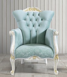 Casa Padrino fauteuil baroque avec strass vert clair / blanc / or 80 x 88 x H. 110 cm - Meubles de salon de style baroque noble