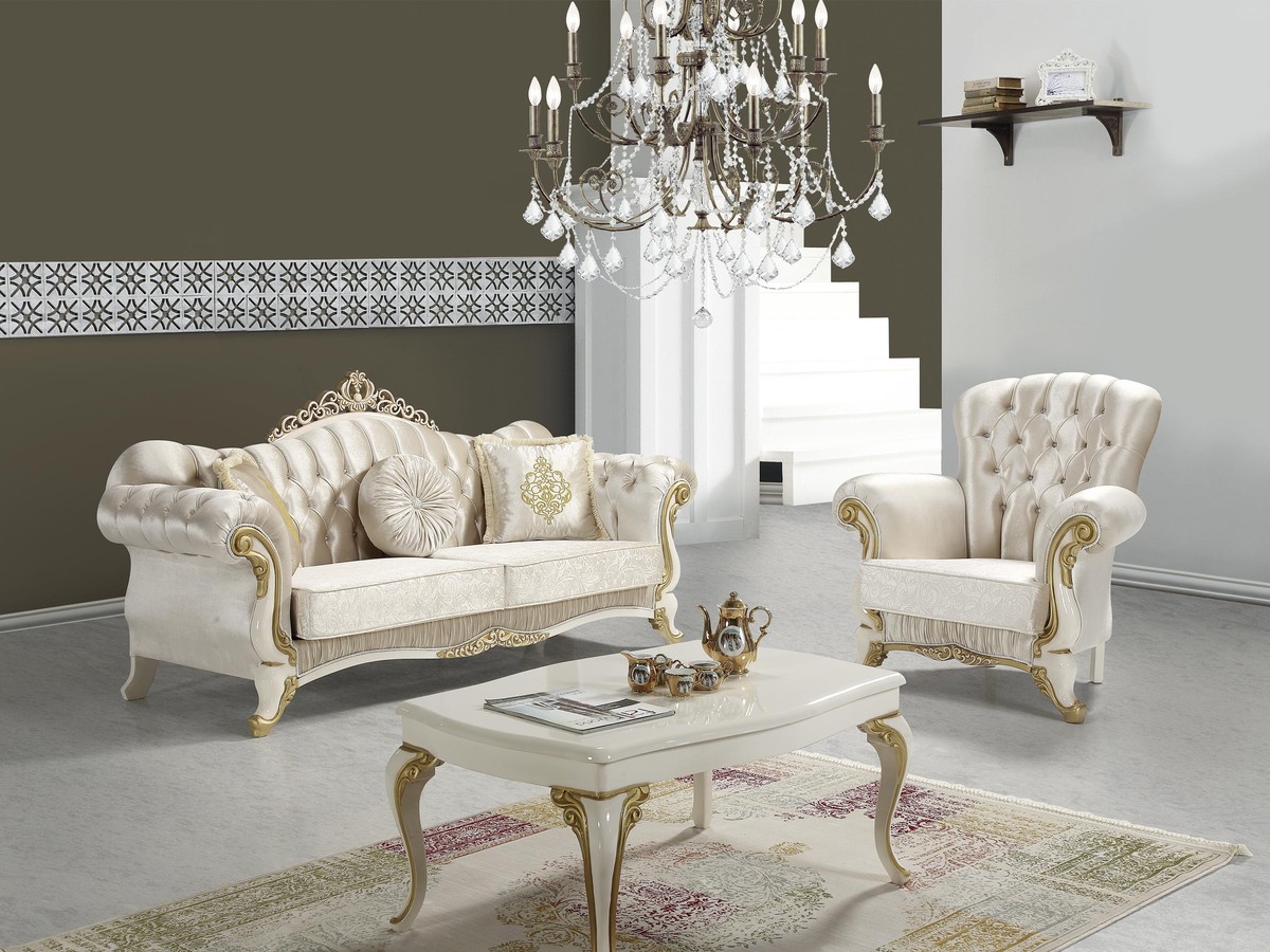 Casa Padrino poltrona barocco con strass champagne / crema / oro 112 x 85 x A. 112 cm - Mobili per Soggiorno - Nobile e Magnifico Casa Padrino poltrona barocco con strass champagne / crema / oro 112 x 85 x A. 112 cm - Mobili per Soggiorno - Nobile e Magnifico