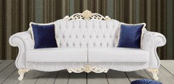Barock Wohnzimmer Sofa Hellgrau Barockstil Sofa Antik Stil Sofa Baroque Living Room Sofa Light Gray Baroque Style Sofa Antique Style Sofa
