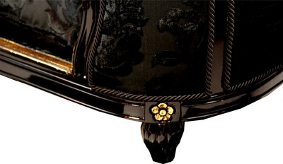 Pompöös by Casa Padrino Luxus Barock Hunde & Katzenbett Deluxe Schwarz Bouquet Muster / Gold von Harald Glööckler