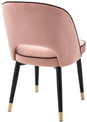 Casa Padrino luxury dining chair set pink / black / brass 53 x 56 x H. 84 cm - Dining chairs with fine velvet - Dining room furniture