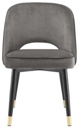 Casa Padrino set di sedia da pranzo di lusso grigio / nero / ottone 53 x 56 x A. 84 cm - Sedie da pranzo con pregiato velluto - Mobili per sala da pranzo