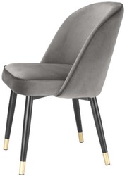Casa Padrino set di sedia da pranzo di lusso grigio / nero / ottone 53 x 56 x A. 84 cm - Sedie da pranzo con pregiato velluto - Mobili per sala da pranzo