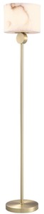 Casa Padrino luxury floor lamp brass / alabaster Ø 30 x H. 171 cm - Modern floor lamp with round alabaster lampshade - Luxury Lights
