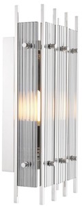 Casa Padrino lampada da parete di lusso argento / grigio 23 x 12 x A. 42 cm - Elegante lampada da parete con vetro fumé - Qualità di Lusso