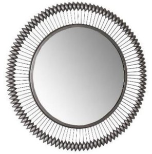 Casa Padrino espejo de diseño zinc Ø 90 cm - Espejo moderno de pared de metal con recubrimiento de polvo - Accesorios decorativos de lujo