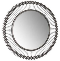 Casa Padrino espejo de diseño zinc Ø 90 cm - Espejo moderno de pared de metal con recubrimiento de polvo - Accesorios decorativos de lujo