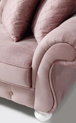 Casa Padrino baroque sofa pink / white 225 x 83 x H. 92 cm - Living room sofa in baroque style - Baroque Furniture