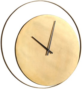 Casa Padrino orologio da parete di design oro Ø 80 cm - Orologio rotondo di design industriale in metallo - Accessori per la decorazione del soggiorno
