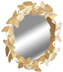 Casa Padrino espejo de diseño oro Ø 83 cm - Espejo de pared moderno de metal con recubrimiento de polvo - Accesorios Decorativos