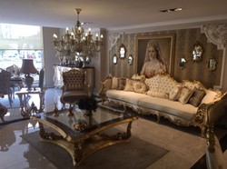 Luxus Barock Wohnzimmer Sofa Barock Couch Creme Gold Barockstil Sofa Luxury Baroque Living Room Sofa Baroque Couch Cream Gold Baroque Style Sofa