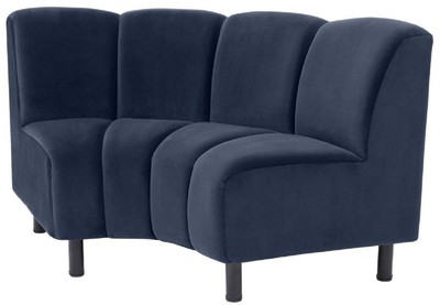 Luxus Samt Sofa Wohnzimmer Sofa Designer Sofa Gebogen Mitternachtsblau Luxury Velvet Sofa Living Room Sofa Designer Sofa Curved Midnight Blue