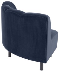 Casa Padrino divano in velluto di lusso blu notte / nero 114 x 75 x A. 87 cm - Divano da salotto curvo ed allungabile - Mobili di Lusso