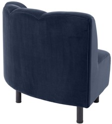 Casa Padrino divano in velluto di lusso blu notte / nero 114 x 75 x A. 87 cm - Divano da salotto curvo ed allungabile - Mobili di Lusso