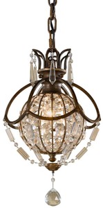 Casa Padrino baroque pendant lamp with crystal glass bronze Ø 22.2 x H. 40.5 cm - Magnificent hanging lamp in baroque style - Noble & Magnificent