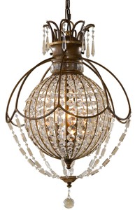 Casa Padrino baroque pendant lamp with crystal glass bronze Ø 45.7 x H. 70 cm - Magnificent hanging lamp in baroque style - Noble & Magnificent
