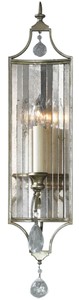 Casa Padrino lampada da parete barocco in cristallo argento / oro 14 x 11,4 x A. 66 cm - Elegante lampada da parete in stile barocco - Mobili Barocchi