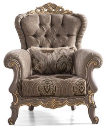 Casa Padrino luxury baroque living room set brown / gray / gold - 2 Sofas & 2 Armchairs & 1 Coffee Table - Magnificent baroque living room furniture