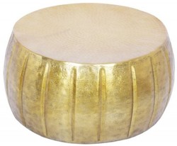 Casa Padrino tavolo da salotto in alluminio oro Ø 65 x A. 31 cm - Tavolino da caffè rotondo in stile orientale - Mobili da Soggiorno