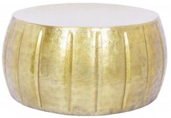 Casa Padrino tavolo da salotto in alluminio oro Ø 65 x A. 31 cm - Tavolino da caffè rotondo in stile orientale - Mobili da Soggiorno