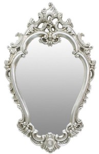 Casa Padrino espejo barroco plata 65 x A. 105 cm - Espejo de pared en estilo barroco magnífico - Espejo de armario - Espejo de salón - Muebles Barrocos