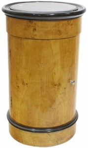 Casa Padrino armoire de bar Art Déco érable moucheté marron clair / noir Ø 45 x H. 75 cm - Meuble Bar Art Déco