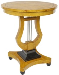 Casa Padrino table d'appoint Art Déco érable moucheté marron clair / noir / argent Ø 55 x H. 70 cm - Mobilier de Salon Art Déco