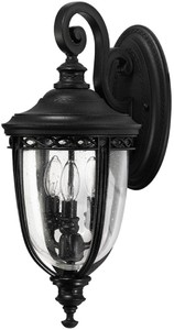 Casa Padrino lampada da parete per esterno barocco nero 21,6 x 26,7 x A. 50 cm - Elegante lampada da esterno per terrazze giardino balcone - Illuminazione per esterni in stile barocco
