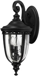 Casa Padrino lámpara de pared para exteriores barroco negro 21,6 x 26,7 x A. 50 cm - Elegante lámpara de exterior para terraza jardín balcón - Iluminación exterior en estilo barroco