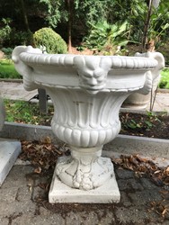 Casa Padrino Luxus Barock Jugendstil Blumentopf Blumen Gefäß Top Massiv Schwer Stein Weiss Baroque Planter Antik Antique