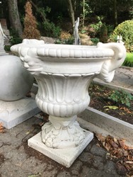 Casa Padrino Luxus Barock Jugendstil Blumentopf Blumen Gefäß Top Massiv Schwer Stein Weiss Baroque Planter Antik Antique