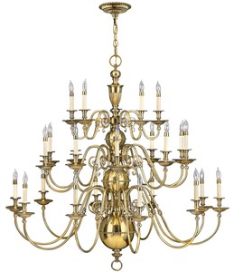 Casa Padrino baroque brass chandelier Ø 123.2 x H. 116.8 cm - Magnificent hotel & restaurant chandelier in baroque style - Luxury Quality