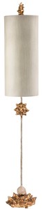 Casa Padrino designer table lamp gold / cream Ø 18 x H. 100.6 cm - Modern table lamp with cylindrical lampshade - Designer Lamps

