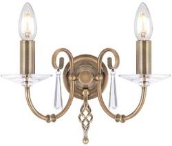 Casa Padrino baroque double wall lamp antique brass 32 x 17.5 x H. 22 cm - Elegant living room wall lamp - Wall lights in baroque style